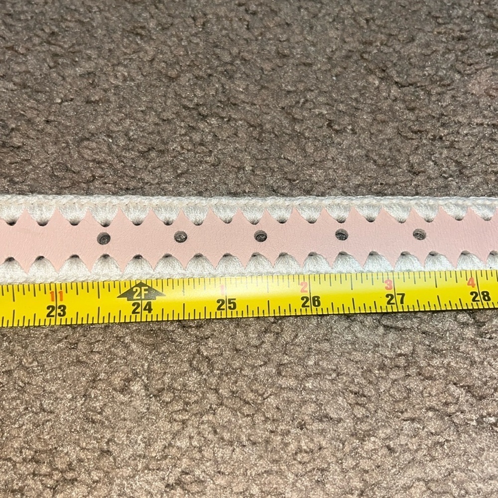 Rachel Comey Thin Crochet Estate Belt Leather Silver Blush XS‎ - Picture 8 of 11